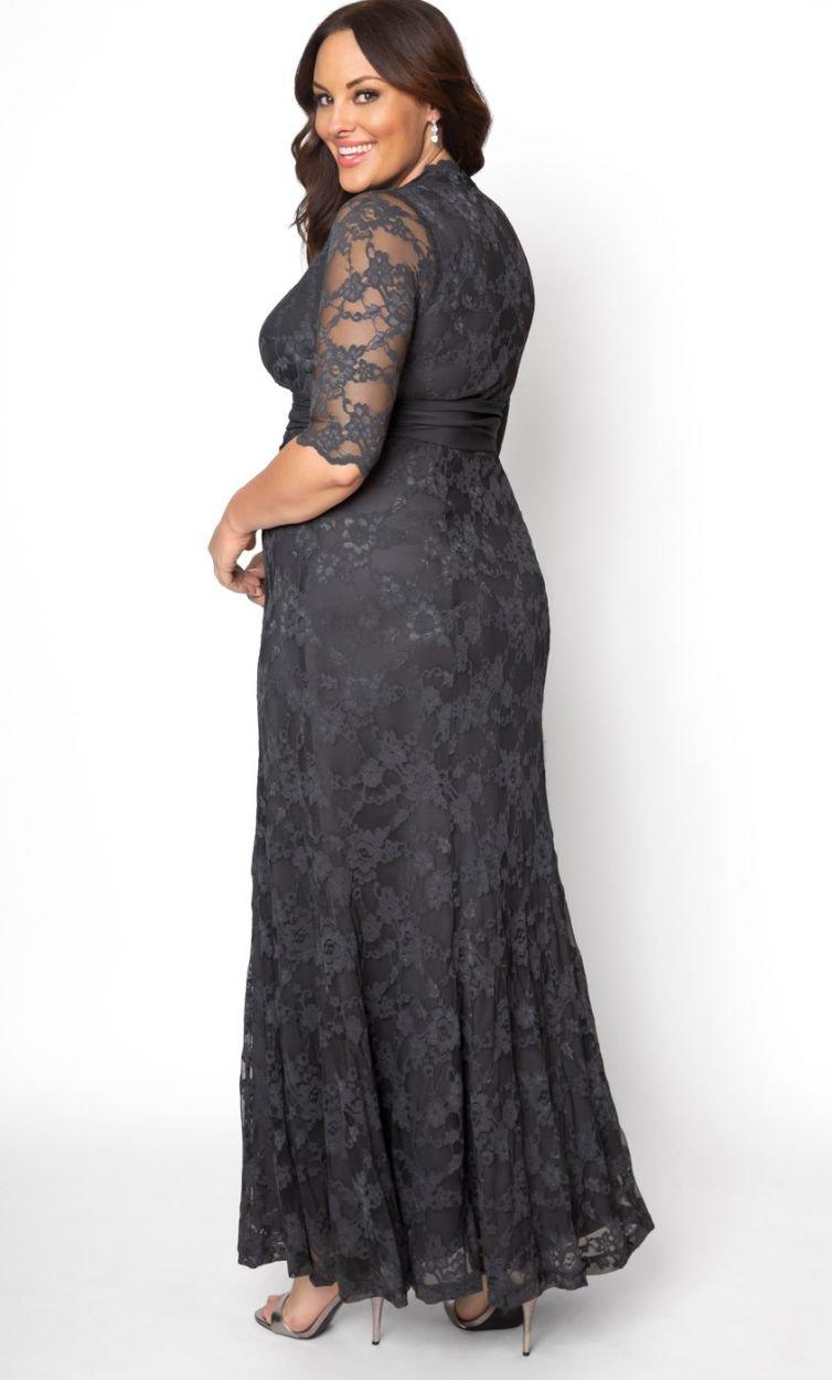 Kiyonna Screen Siren Lace Long Dress - The Dress Outlet Kiyonna