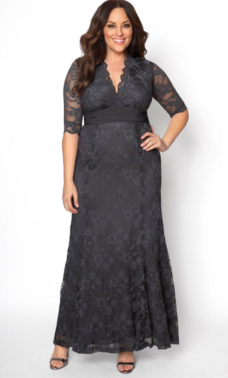 Kiyonna Screen Siren Lace Long Dress - The Dress Outlet Kiyonna