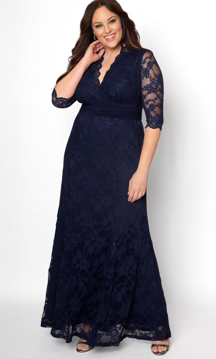 Kiyonna Screen Siren Lace Long Dress - The Dress Outlet Kiyonna