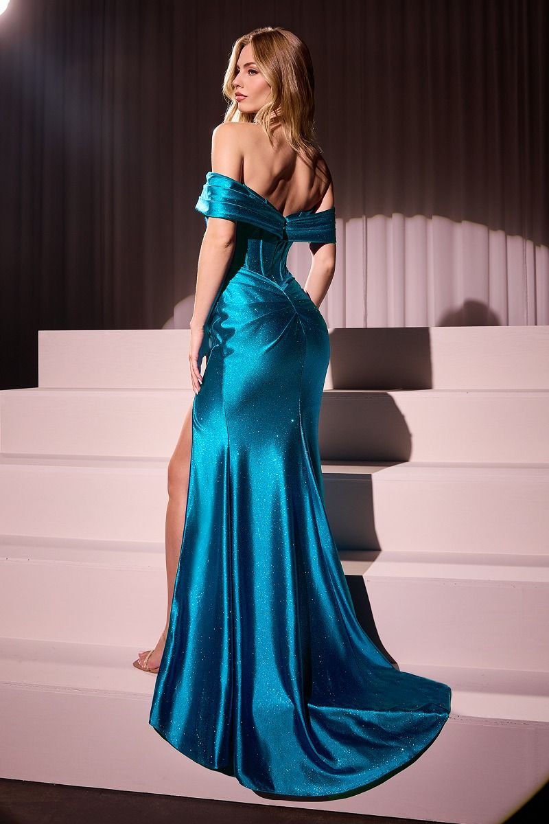 Prom Dresses Pleated Long Formal Glitter Prom Dress Teal