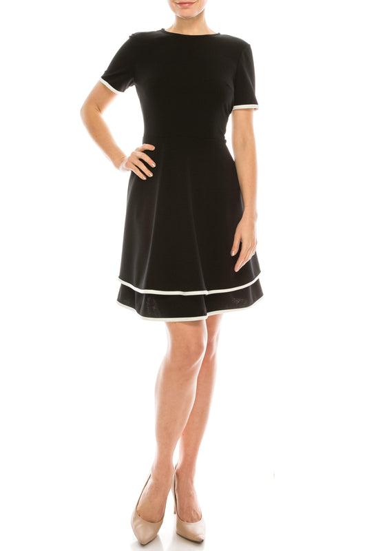 London Times A-Line Short Dress - The Dress Outlet