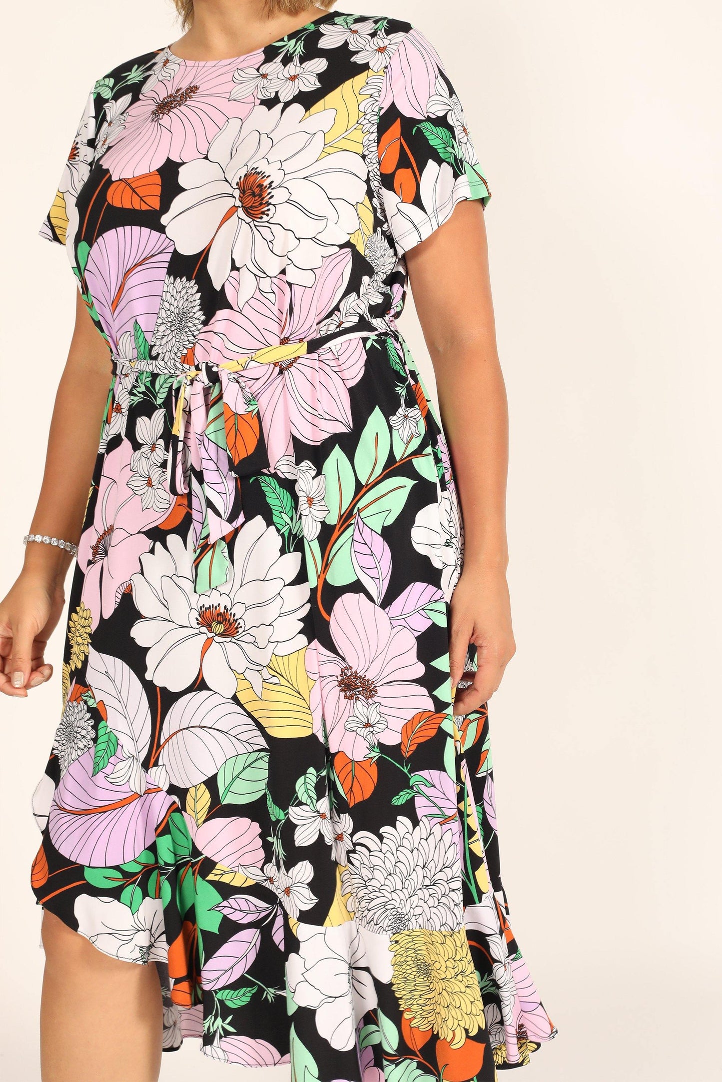 London Times Short Sleeve Floral Print Dress T5729W - The Dress Outlet