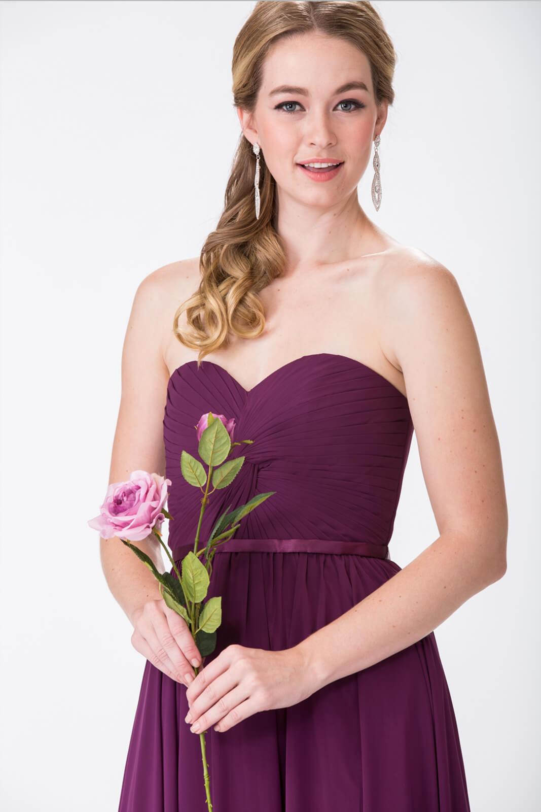 Long Bridesmaid Sweetheart Chiffon Formal Dress - The Dress Outlet Elizabeth K