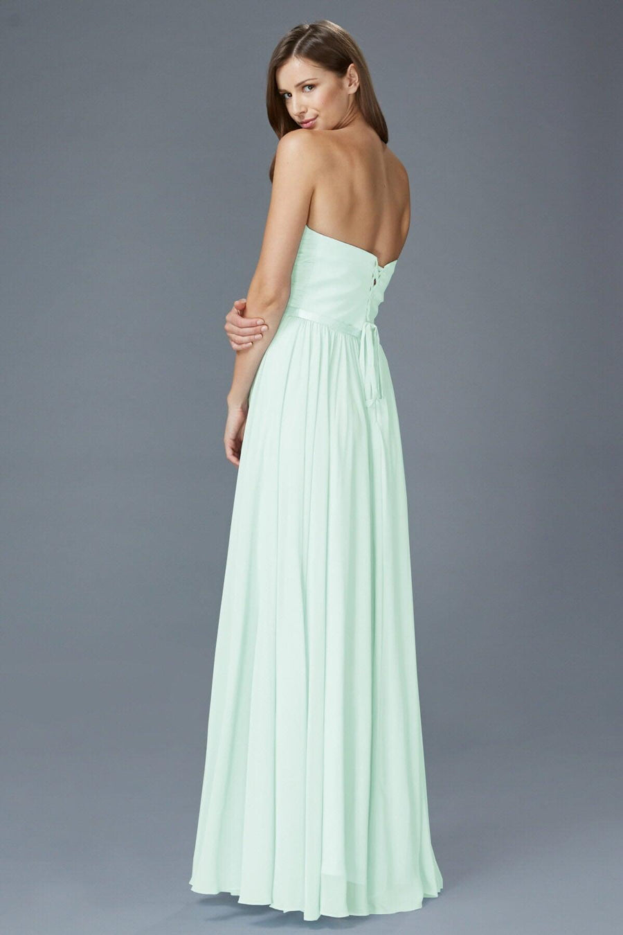 Long Bridesmaid Sweetheart Chiffon Formal Dress - The Dress Outlet Elizabeth K