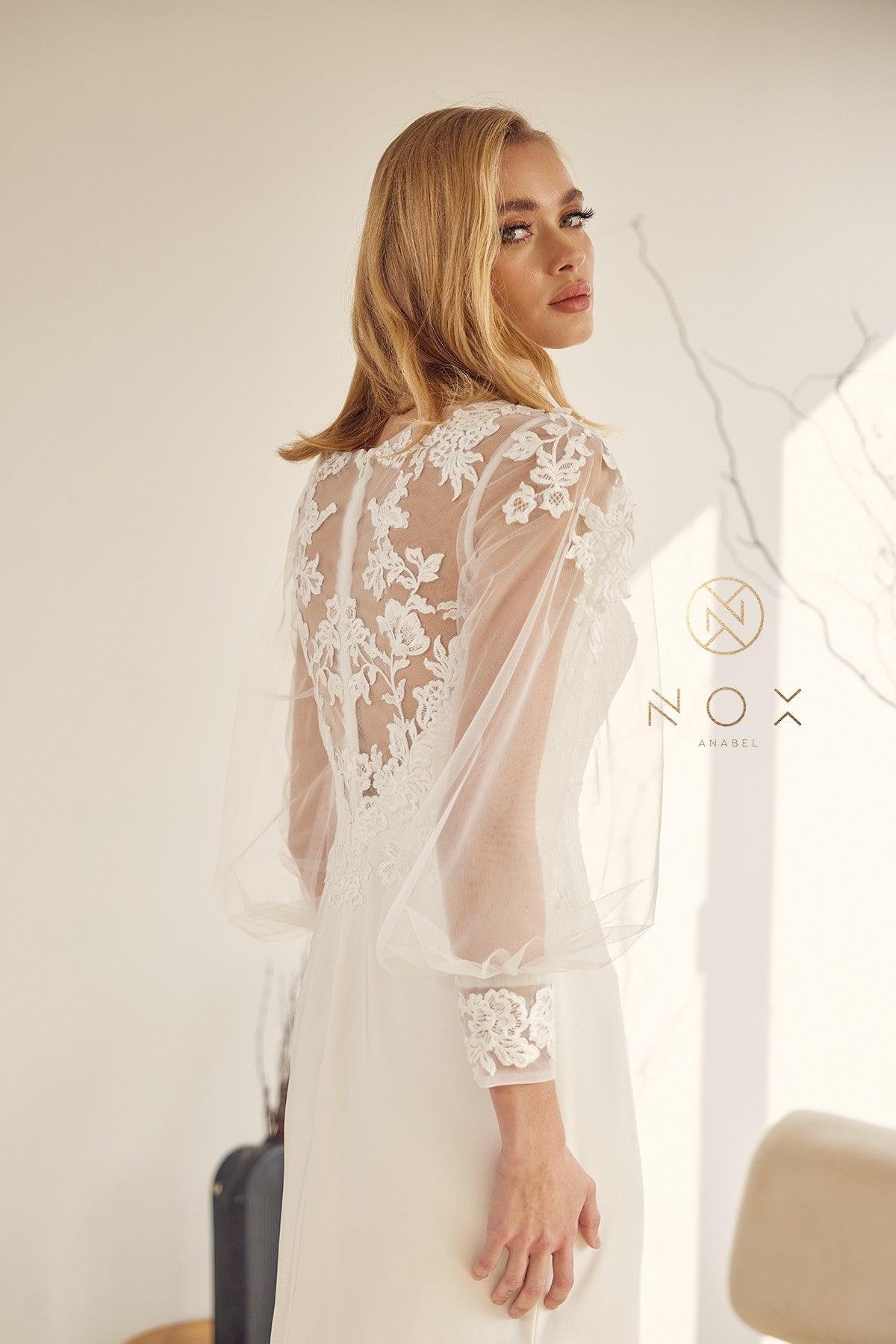 Long Fit and Flare Wedding Gown - The Dress Outlet