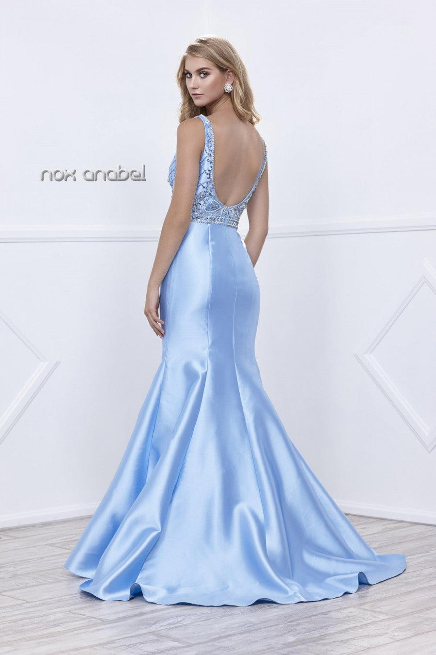 Long Fitted Formal Gown Mermaid Prom Dress - The Dress Outlet Nox Anabel