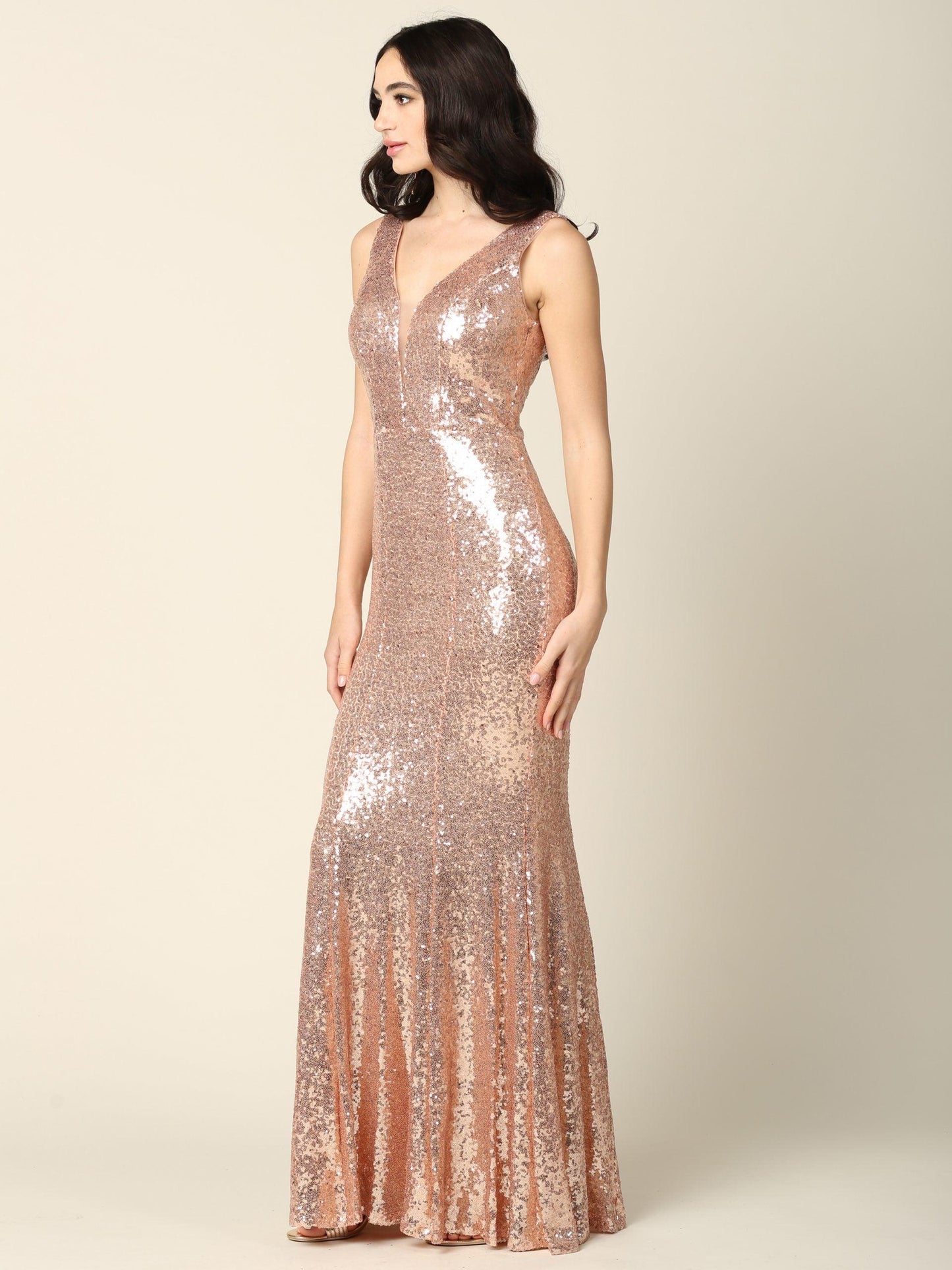 Long Fitted Formal Sleeveless Prom Dress - The Dress Outlet