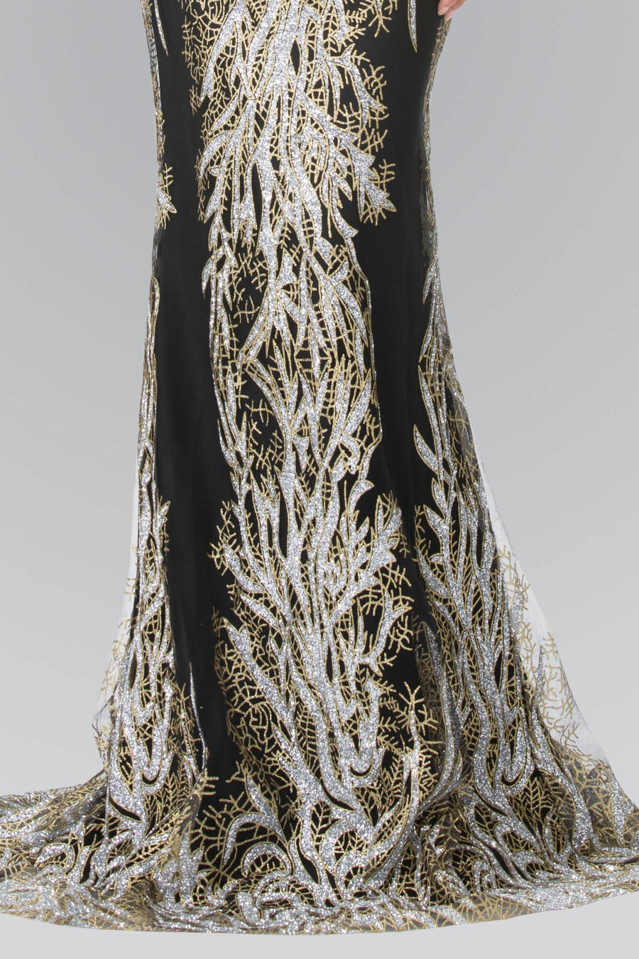 Long Formal Beaded Bodice Evening Prom Dress - The Dress Outlet Elizabeth K