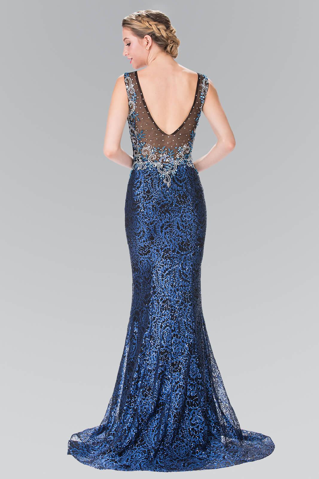 Long Formal Beaded Sleeveless Evening Prom Dress - The Dress Outlet Elizabeth K