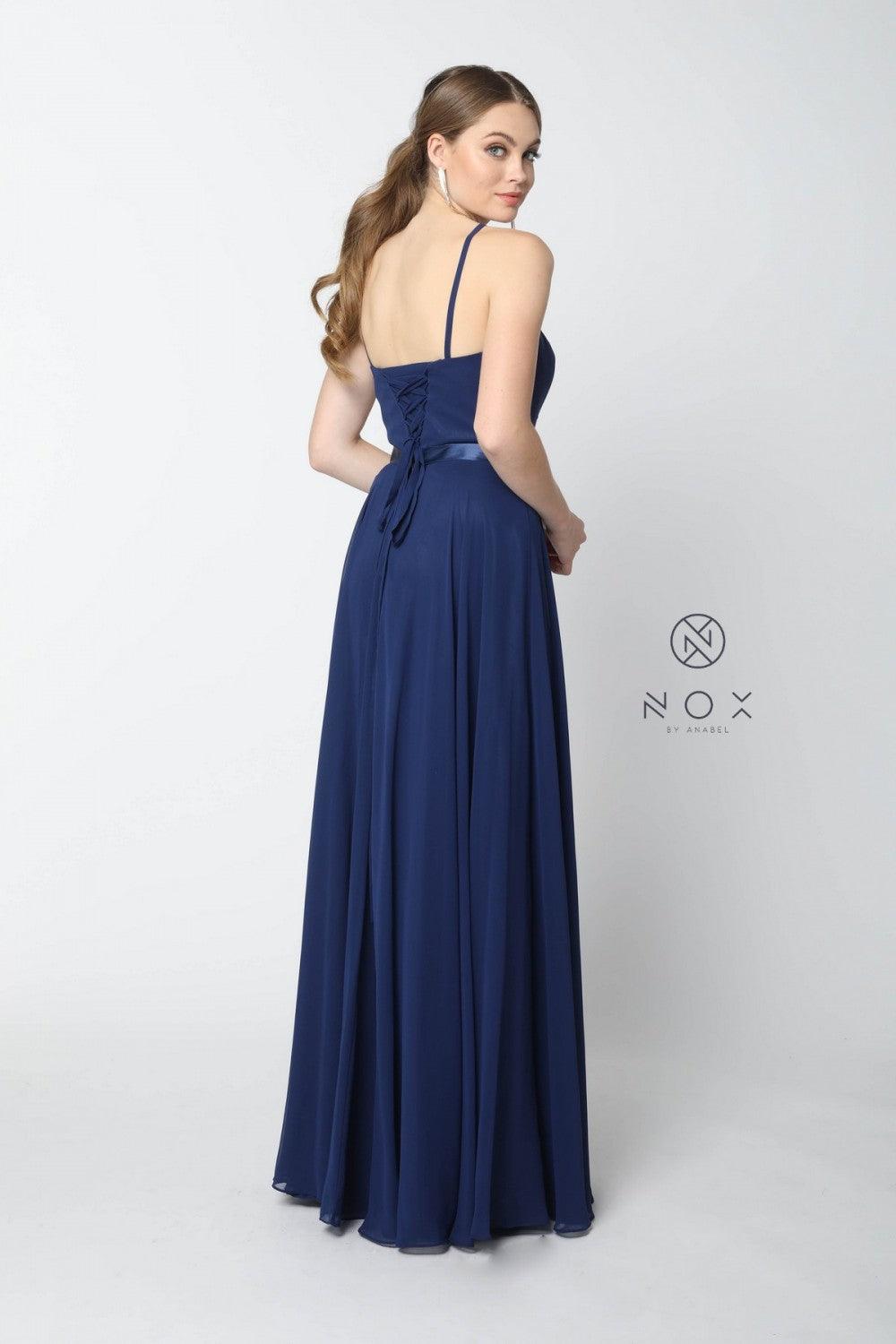 Long Formal Bridesmaid Prom Dress Navy