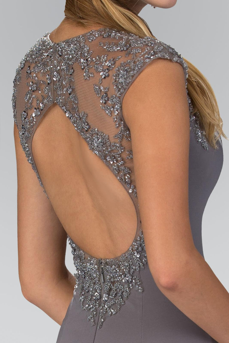 Long Formal Cap Sleeve Prom Dress - The Dress Outlet Elizabeth K