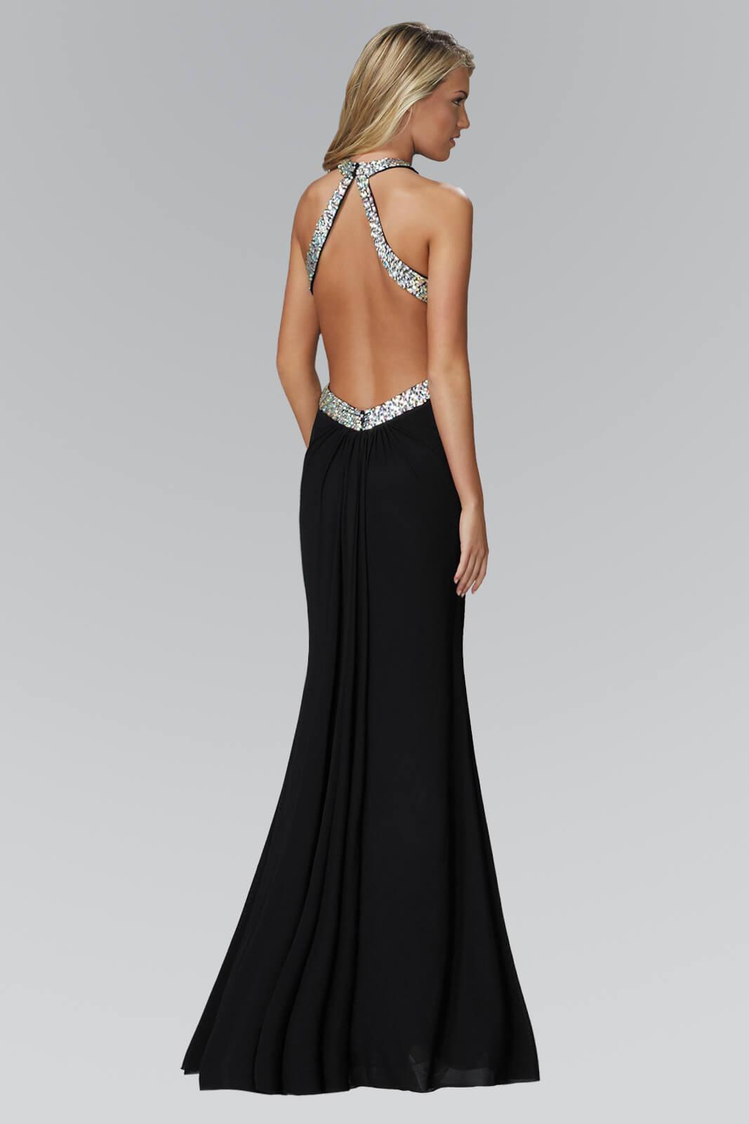 Long Formal Halter Neck Evening Prom Dress - The Dress Outlet Elizabeth K