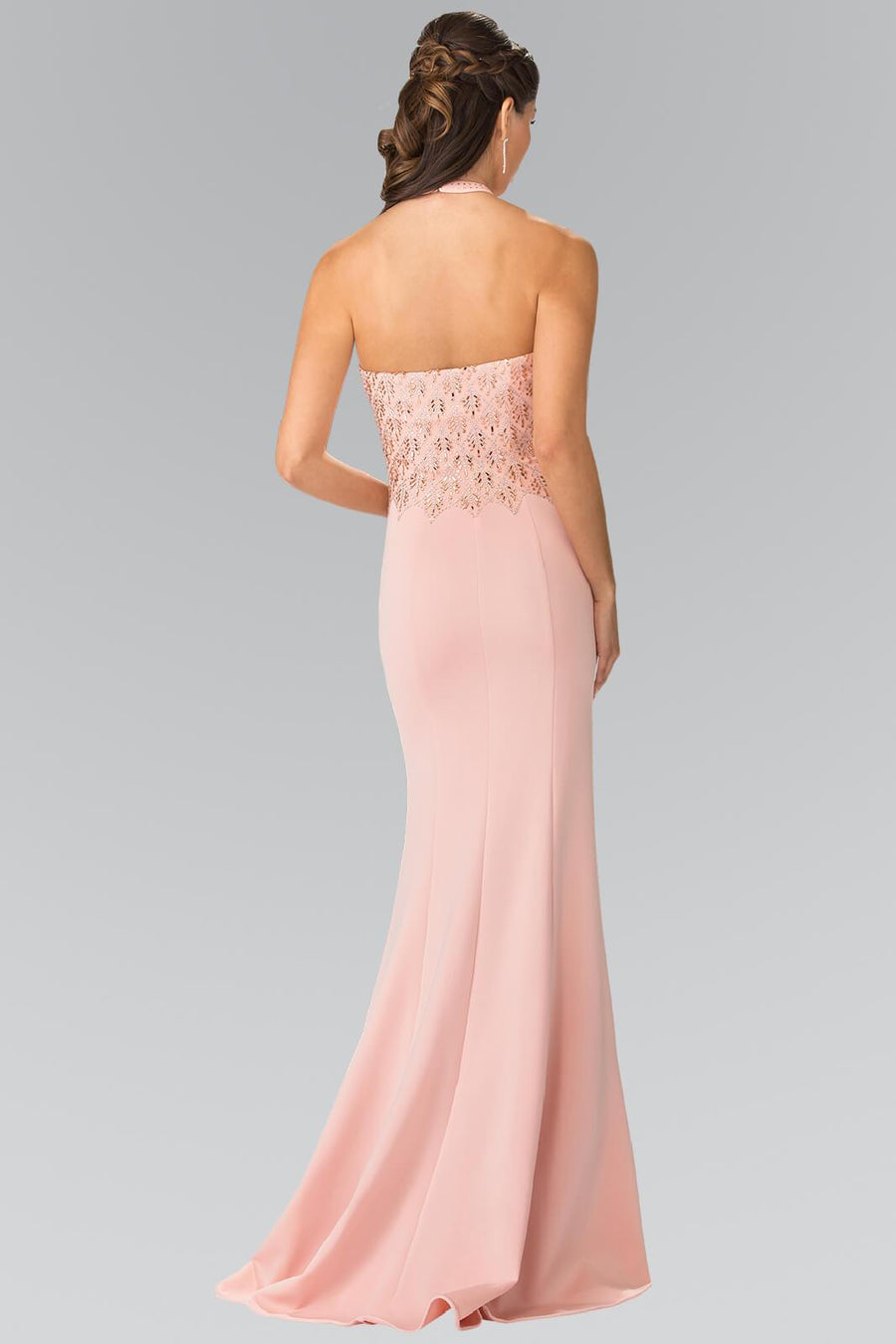 Long Formal Halter Neck Prom Dress - The Dress Outlet Elizabeth K