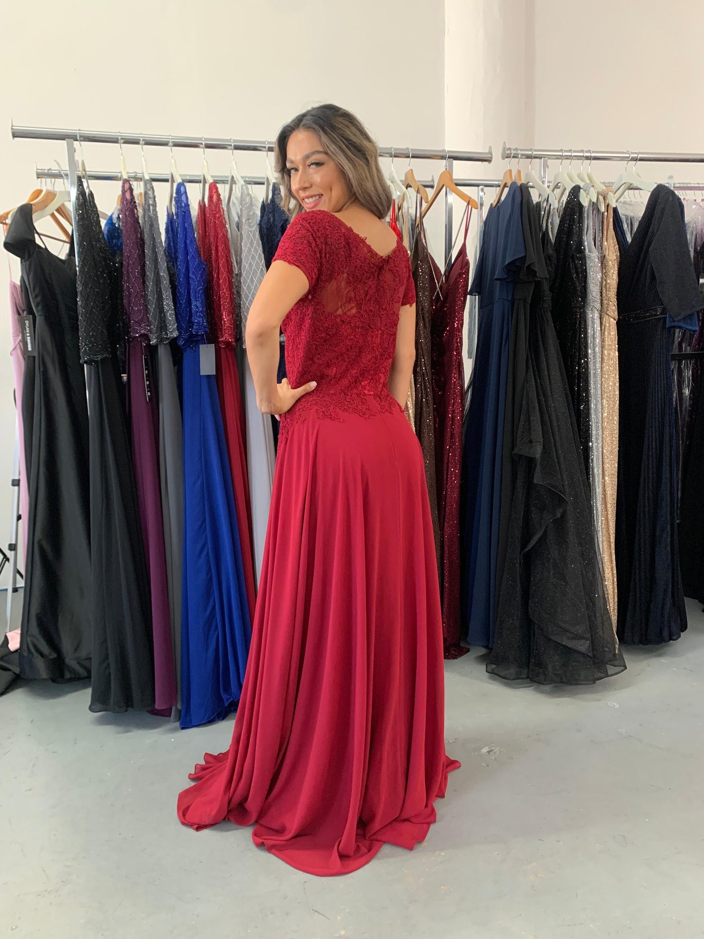 Long Formal Mother of the Bride Dress Sample Size - The Dress Outlet