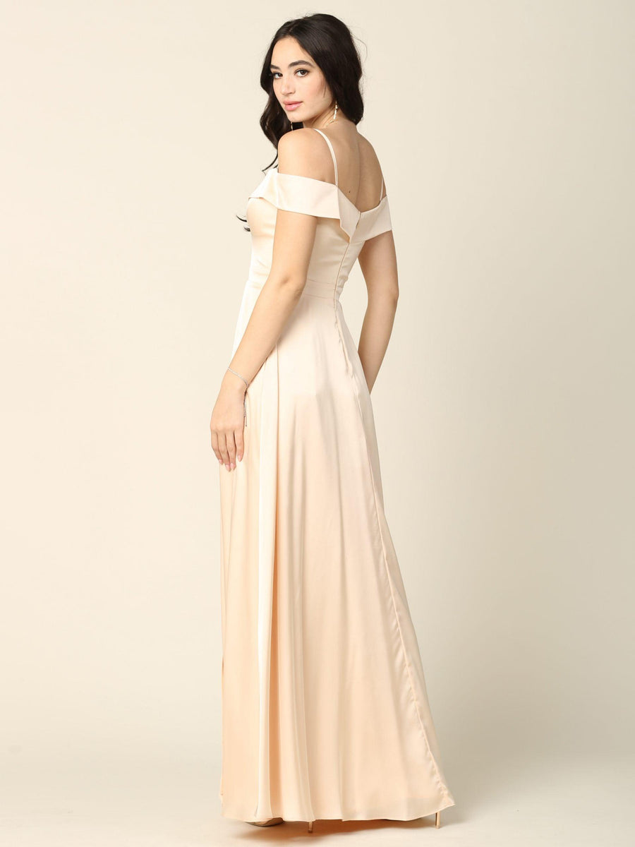 Long Formal Off Shoulder Bridesmaid Dress - The Dress Outlet