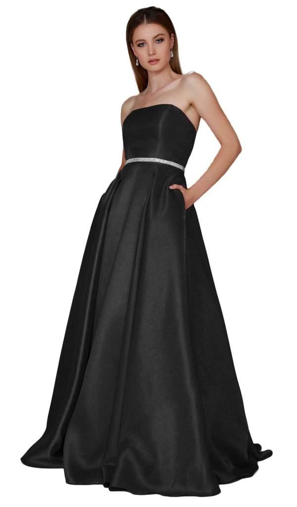 Long Formal Prom Dress Evening Gown with Pockets - The Dress Outlet Nox Anabel