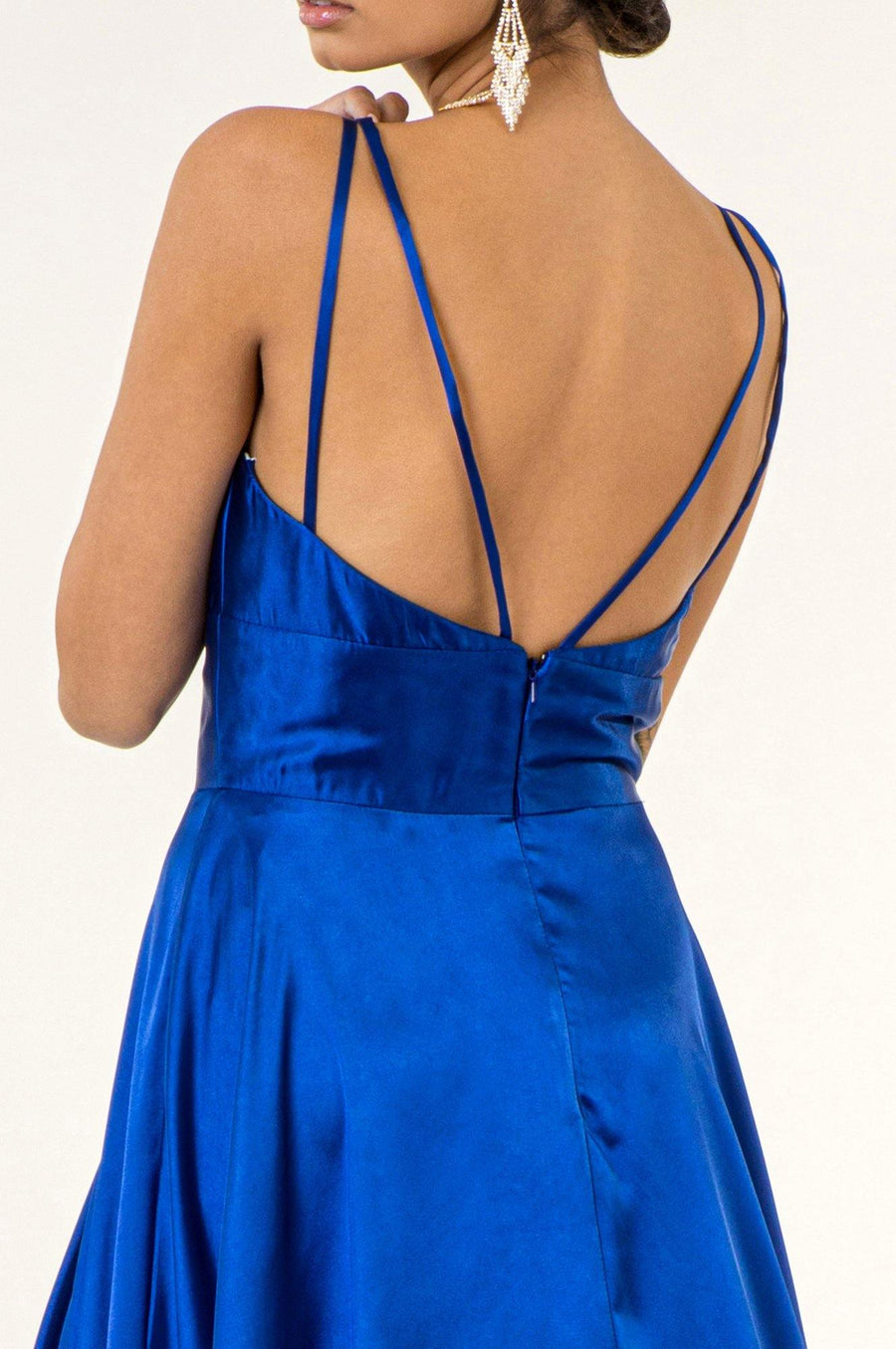 Long Formal Sleeveless Satin Prom Dress - The Dress Outlet