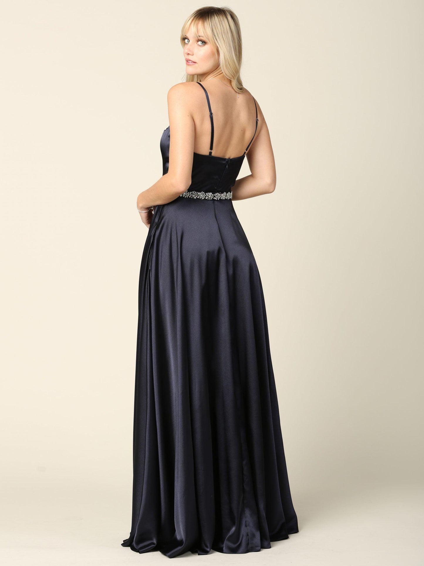 Long Formal Spaghetti Strap Bridesmaids Dress - The Dress Outlet