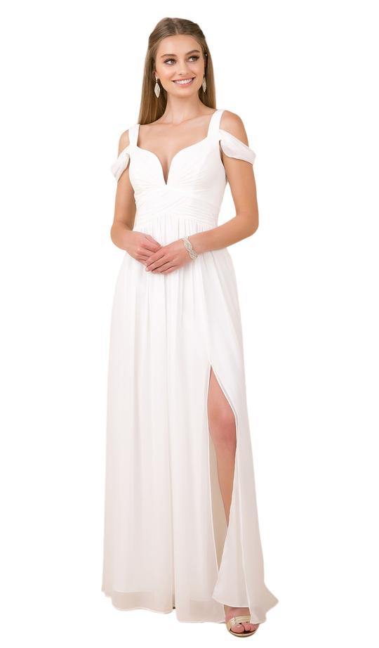 Long Formal Wedding Dress White - The Dress Outlet Nox Anabel