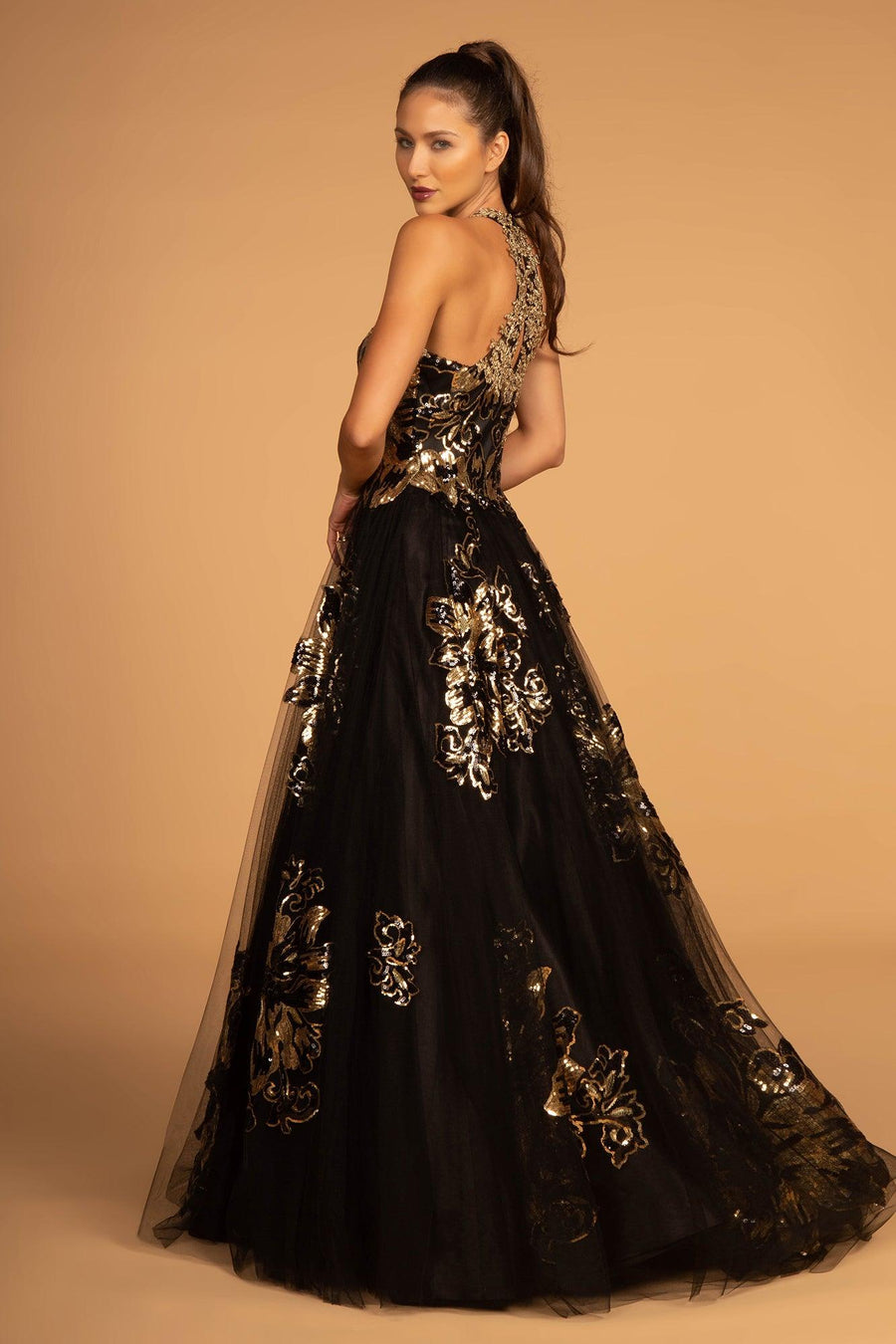 Long Halter Prom Dress Evening Gown - The Dress Outlet Elizabeth K