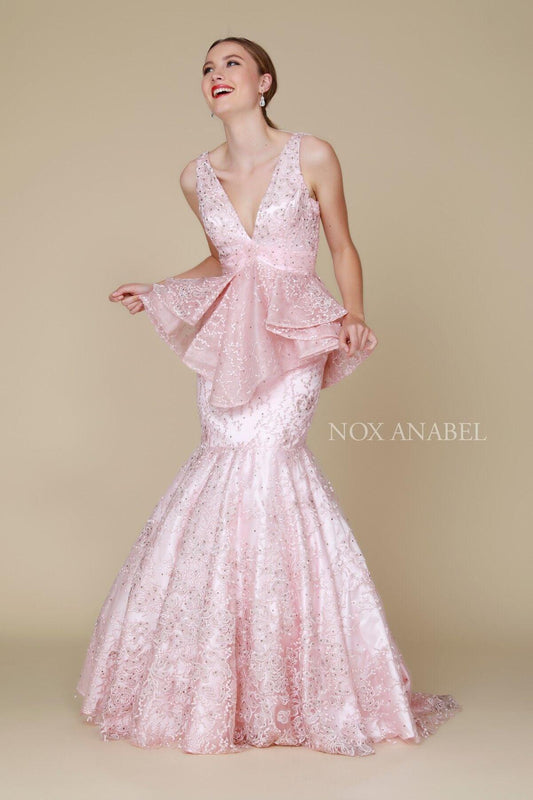 Long Homecoming Mermaid Lace Formal Dress Prom - The Dress Outlet Nox Anabel