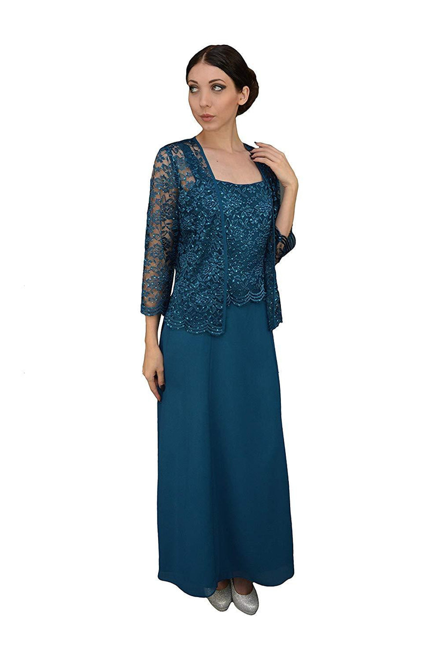 Long Mother of the Bride Formal Plus Size Dress - The Dress Outlet Sally