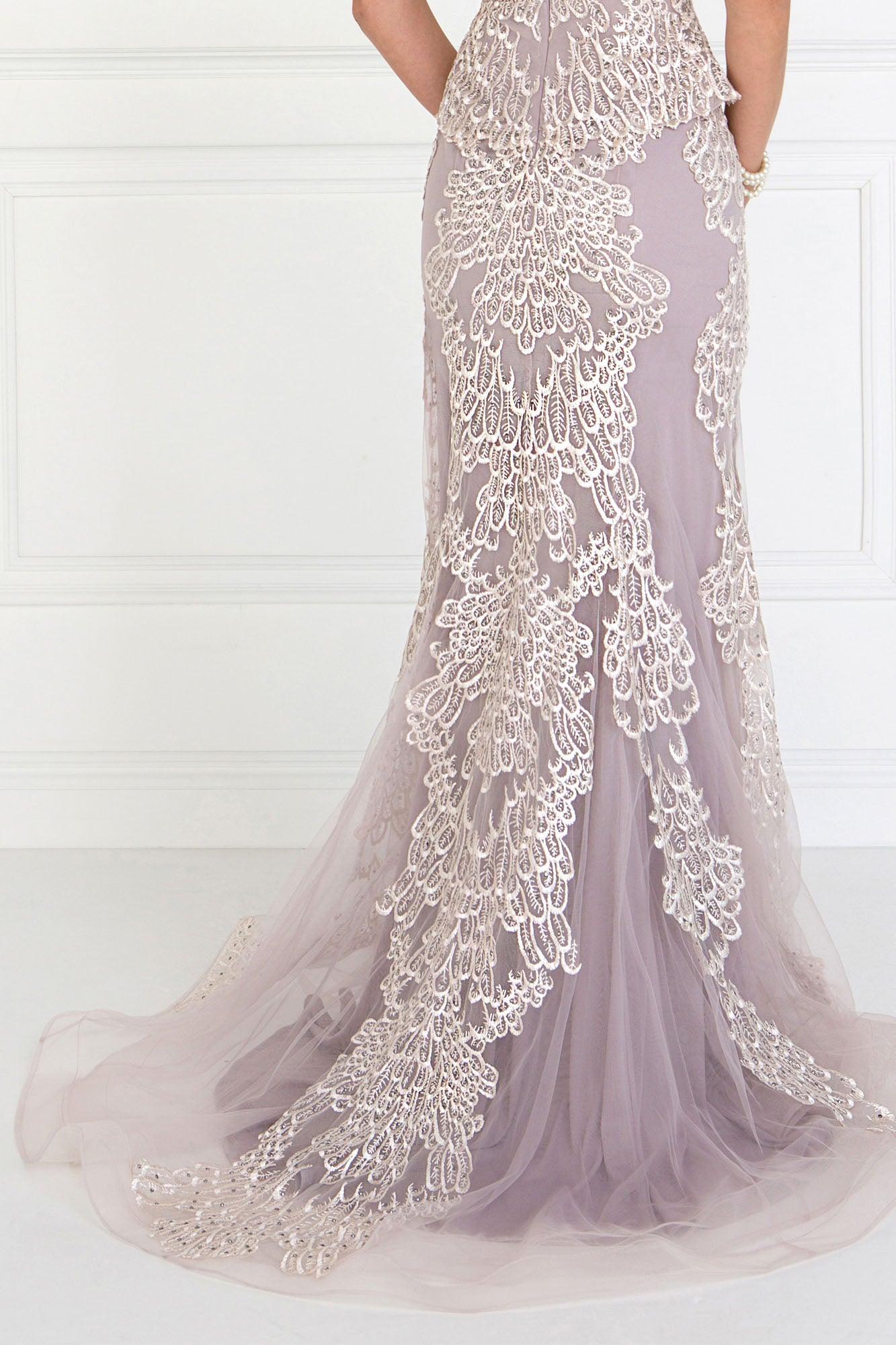 Long Prom Dress All Lace Evening Gown - The Dress Outlet Elizabeth K