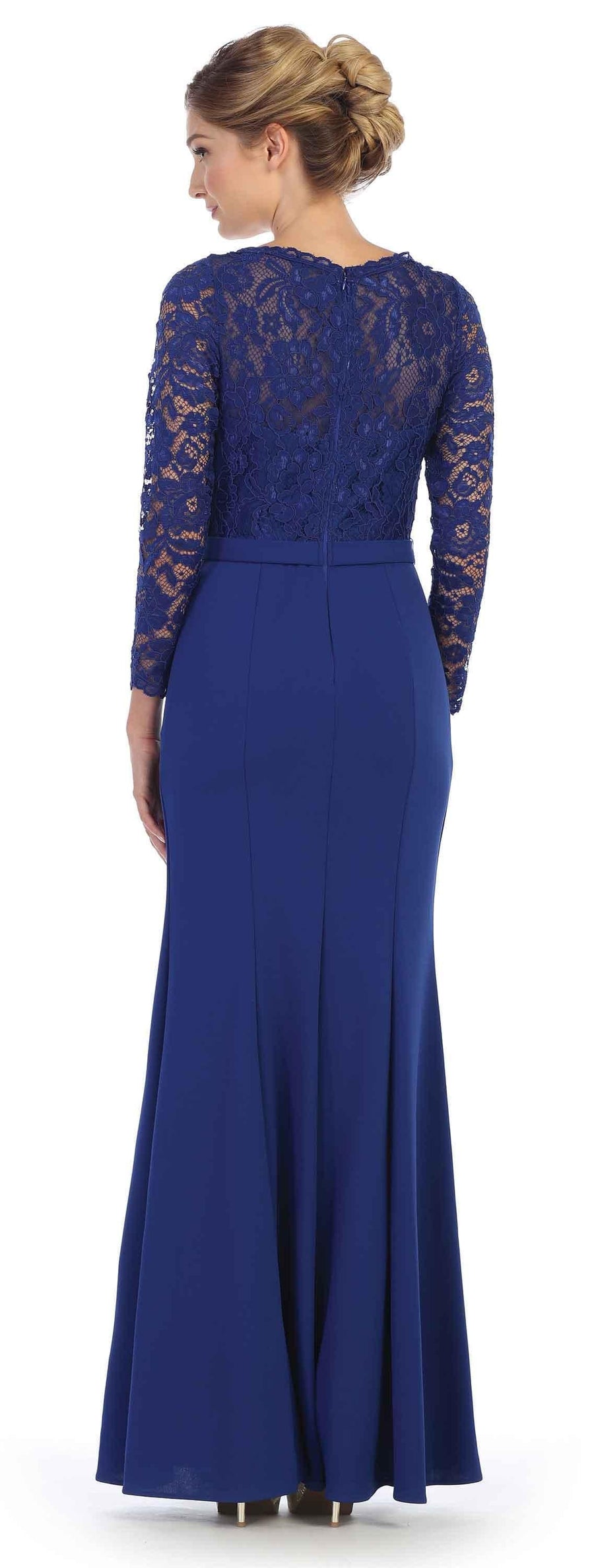 Long Sleeve Mother of the Bride Formal Dress - The Dress Outlet Eva Fashion