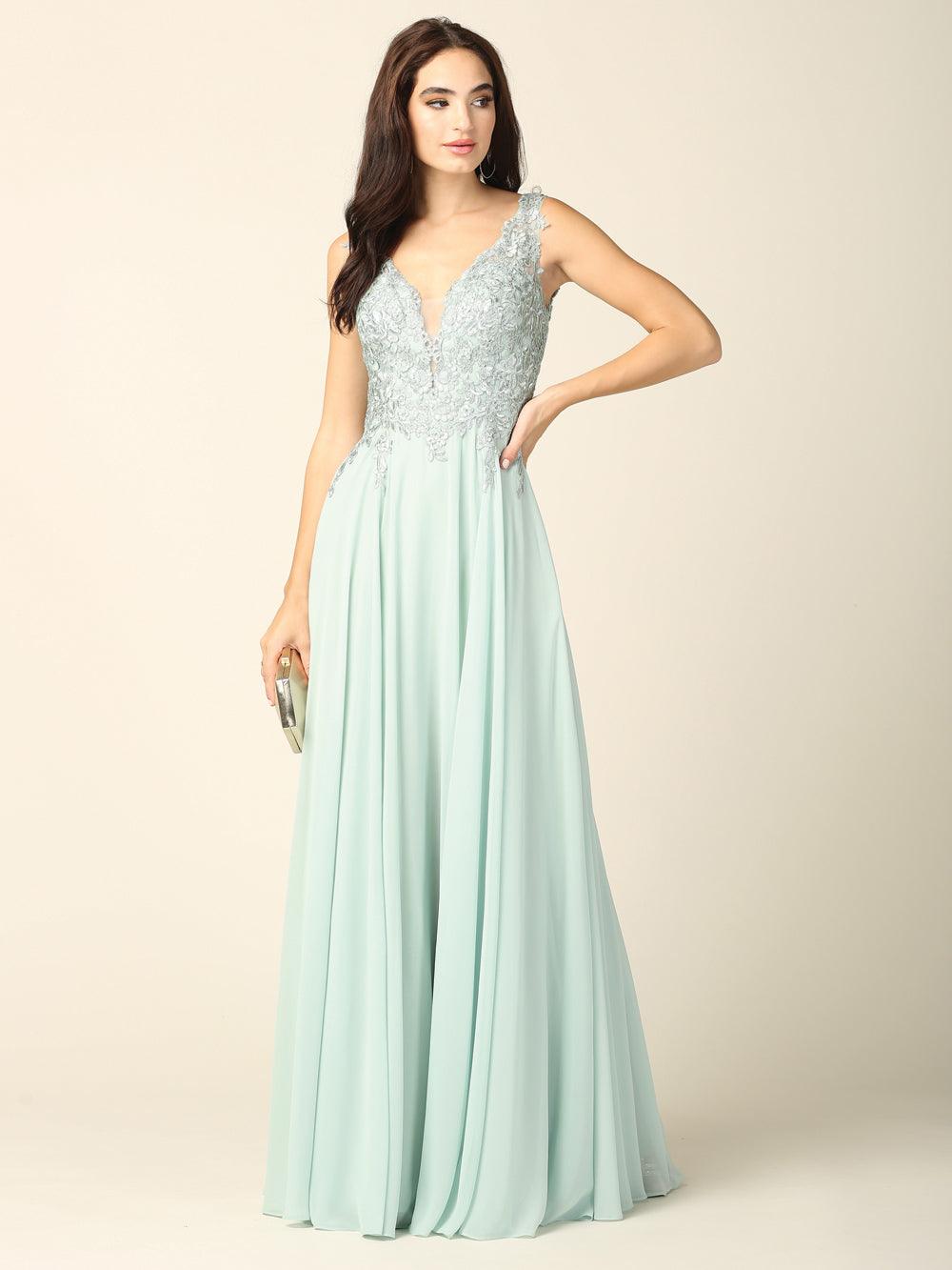 Long Sleeveless Formal Mother of the Bride Dress - The Dress Outlet