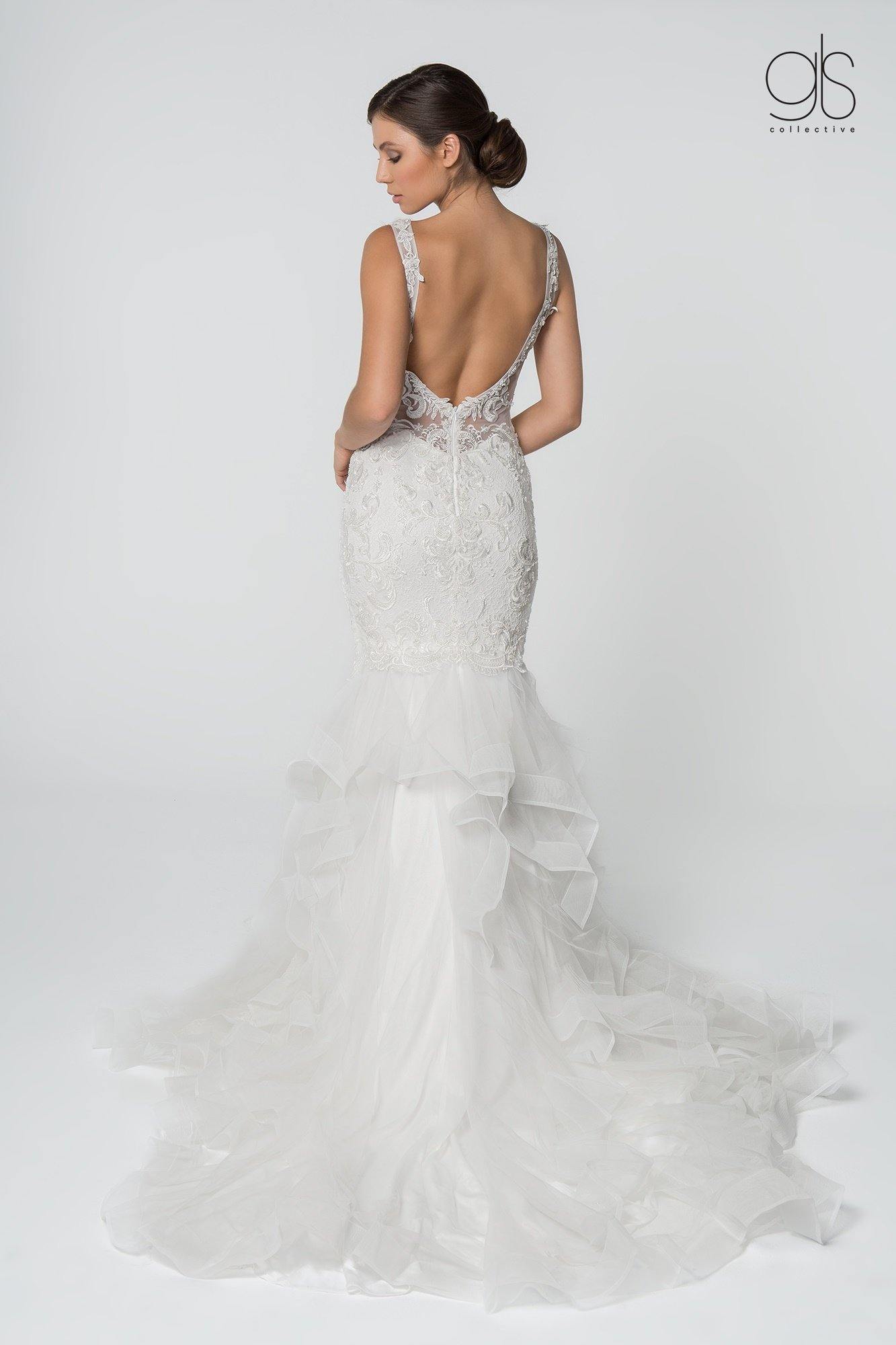 Long Sleeveless Mermaid Wedding Gown - The Dress Outlet Elizabeth K