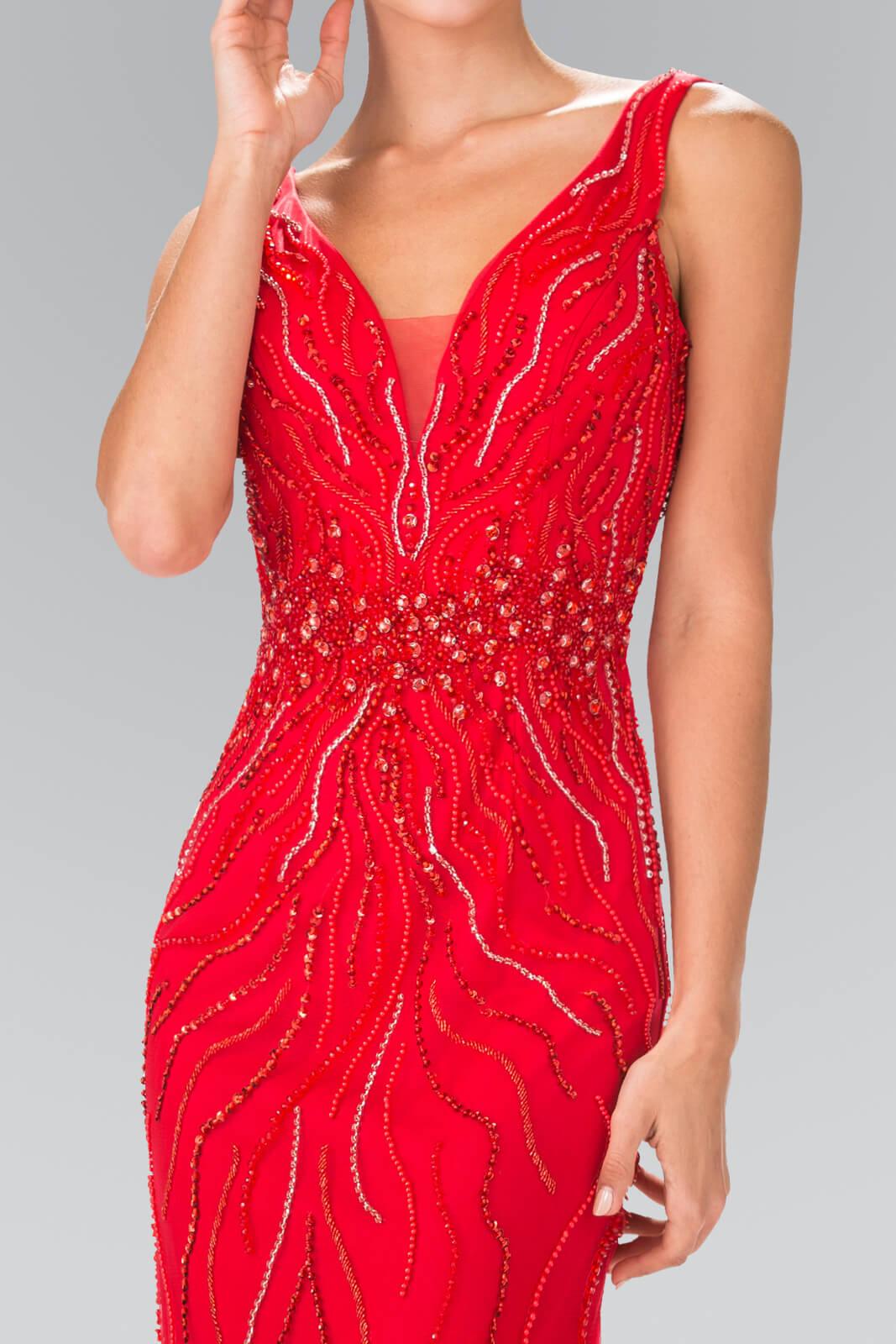 Long Sleeveless V-Neck Prom Dress - The Dress Outlet Elizabeth K