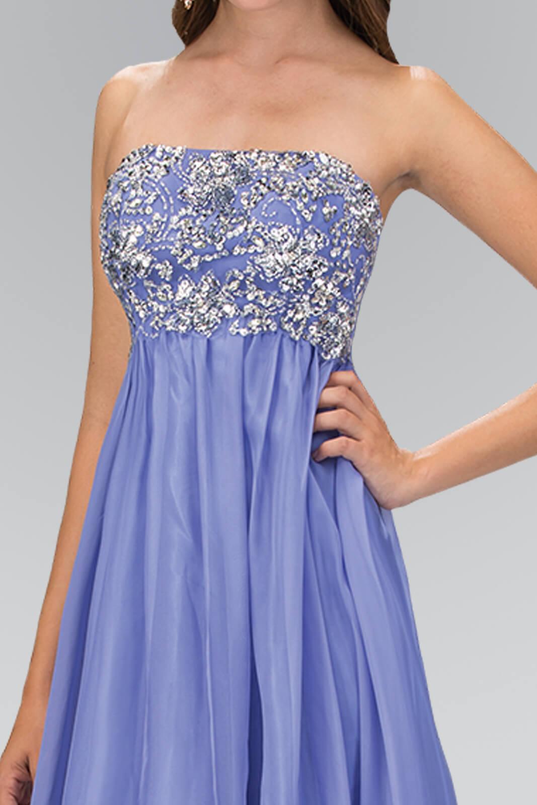 Long Strapless Chiffon Prom Formal Dress - The Dress Outlet Elizabeth K