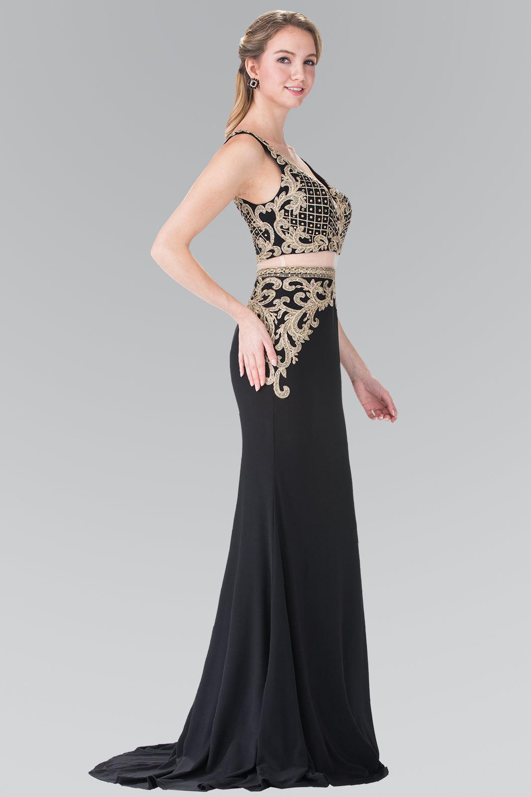 Long Two Piece Formal Evening Prom Dress - The Dress Outlet Elizabeth K