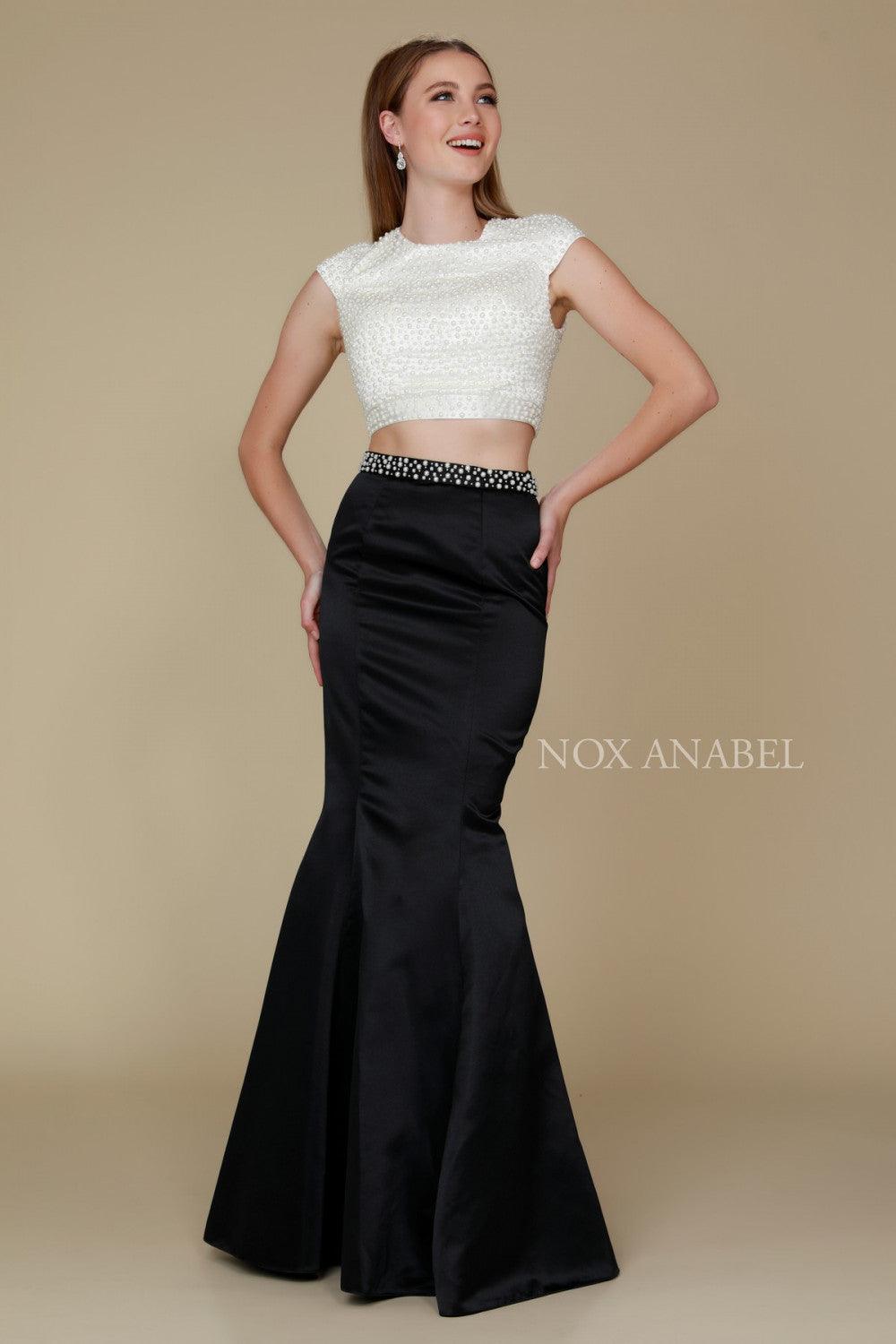 Long Two Piece Formal Prom Dress - The Dress Outlet Nox Anabel