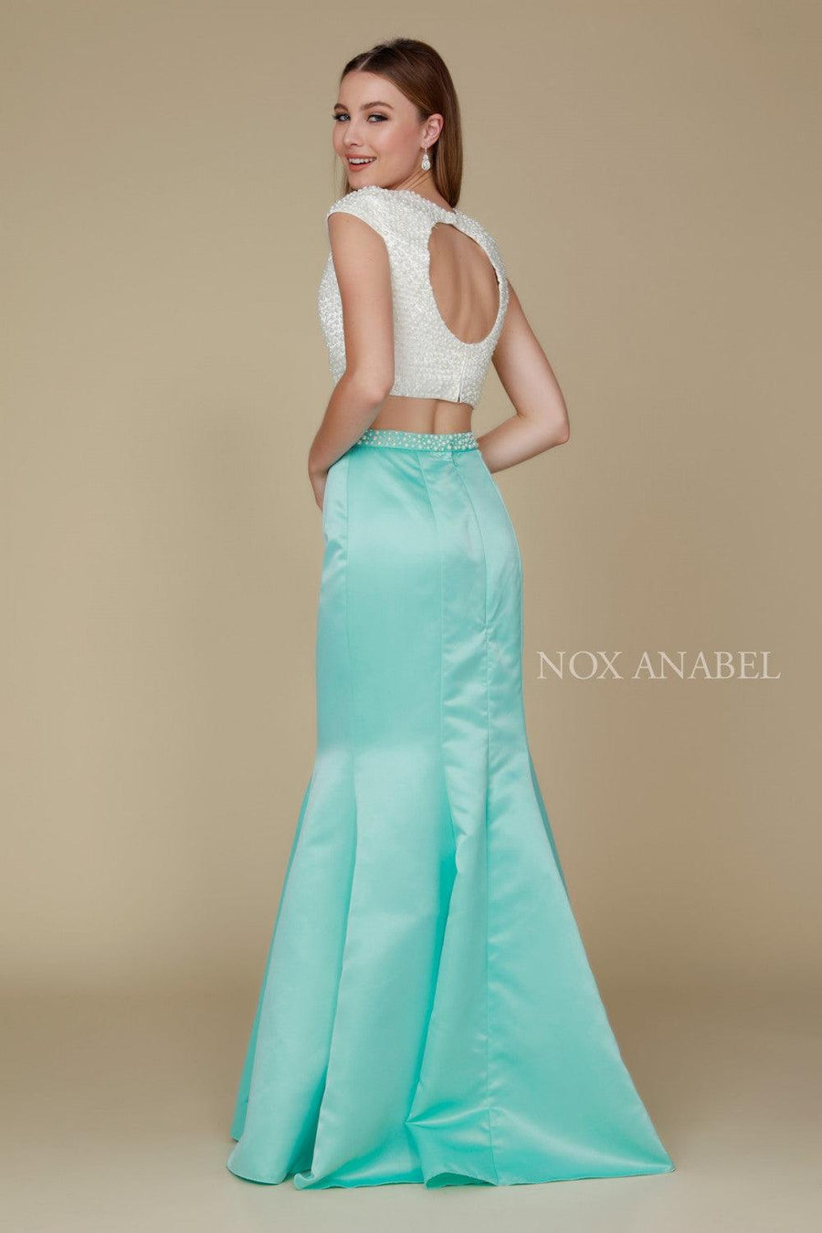 Long Two Piece Formal Prom Dress - The Dress Outlet Nox Anabel