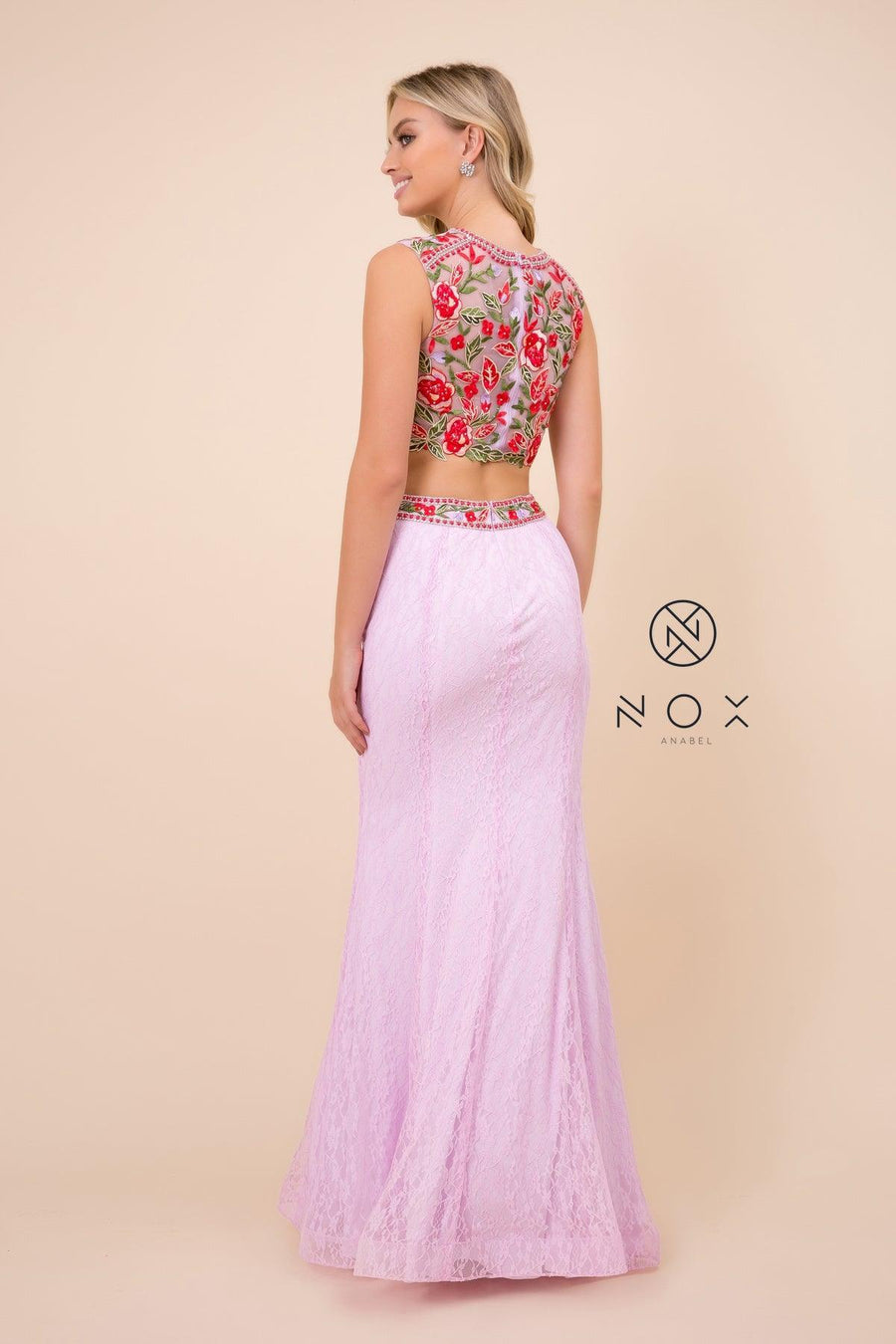 Long Two Piece Prom Dress - The Dress Outlet Nox Anabel