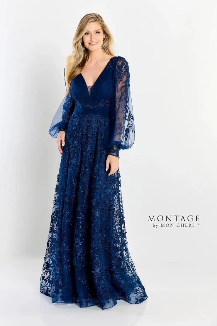 Formal Dresses A Line Gown Long Allover Lace Formal Dress Navy Blue