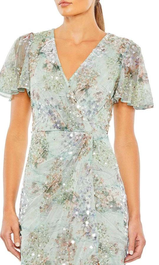 Mac Duggal Formal Short Sleeve Dress 93749 - The Dress Outlet