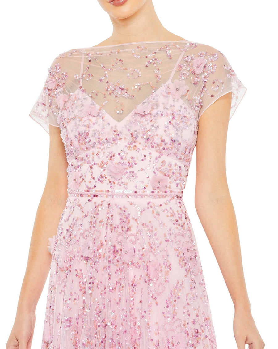 فستان رسمي بأكمام طويلة من ماك دوجال 70274، لون وردي حلو، 12 بوصة، تخفيضات