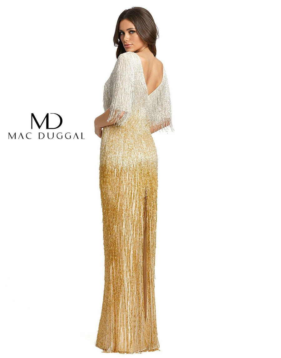 Mac Duggal Long Formal Beaded Evening Sheath Dress - The Dress Outlet