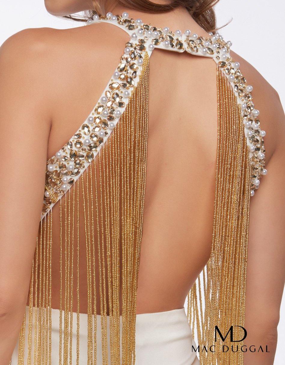 Mac Duggal Long Formal Beaded Jumpsuit 12168R - The Dress Outlet