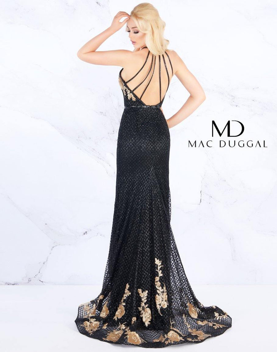 Mac Duggal Long Formal Halter Prom Dress 30578M - The Dress Outlet