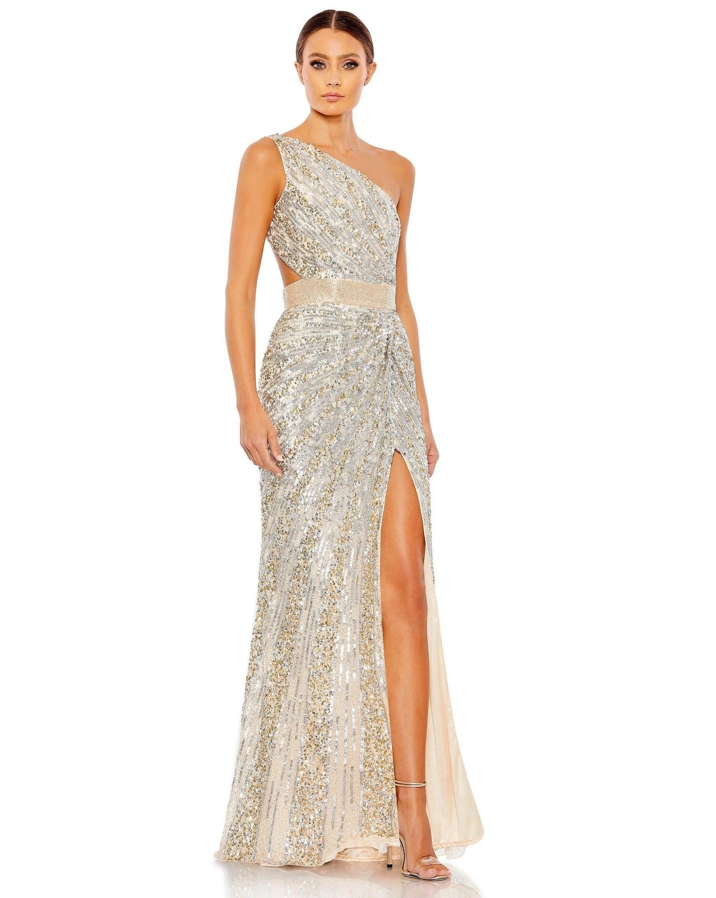 فستان ماك دوجال 5687 الرسمي الطويل بكتف واحد لحفلات التخرج