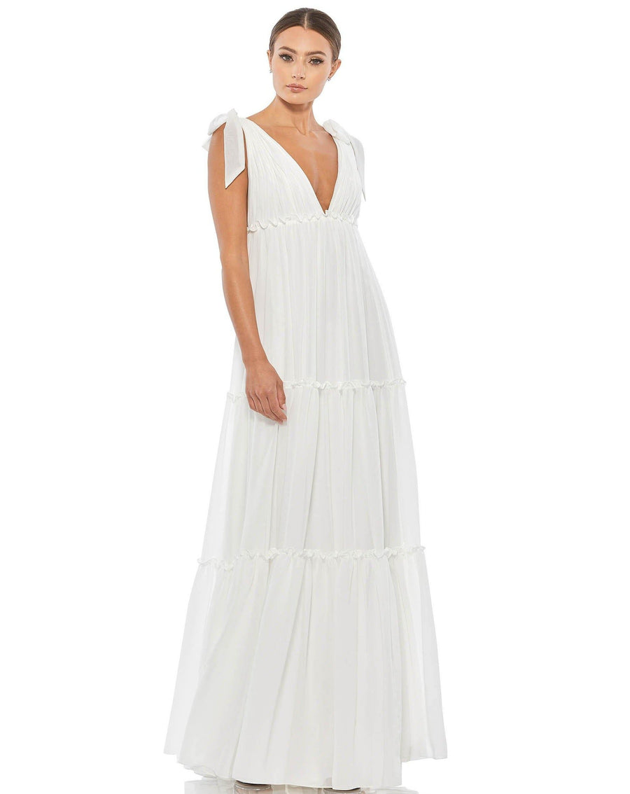 Mac Duggal Long Formal Sleeveless Tiered Gown 55411 - The Dress Outlet