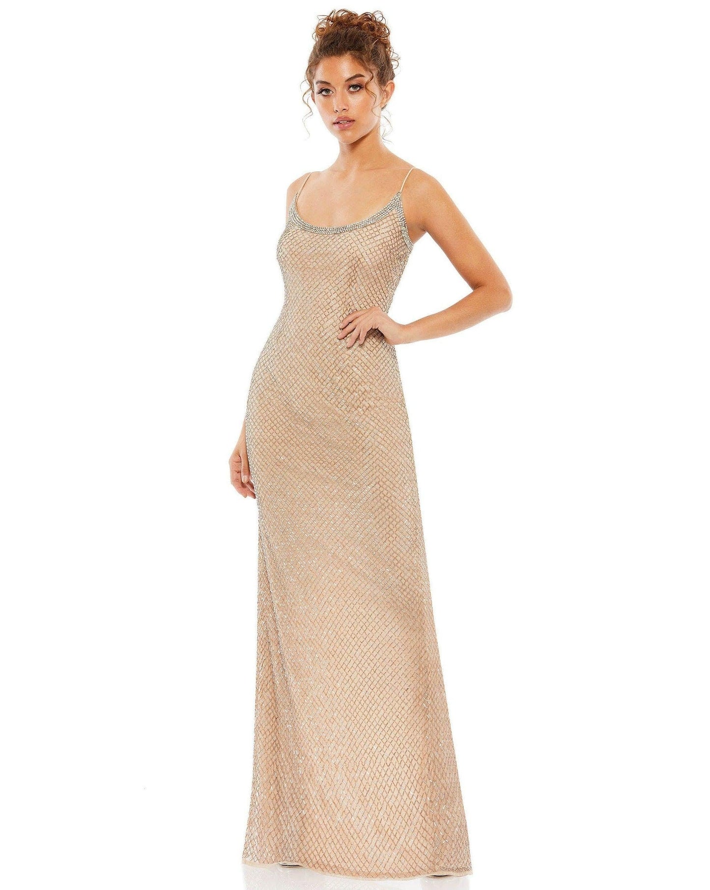 Formal Dresses Long Formal Spaghetti Strap Gown Nude