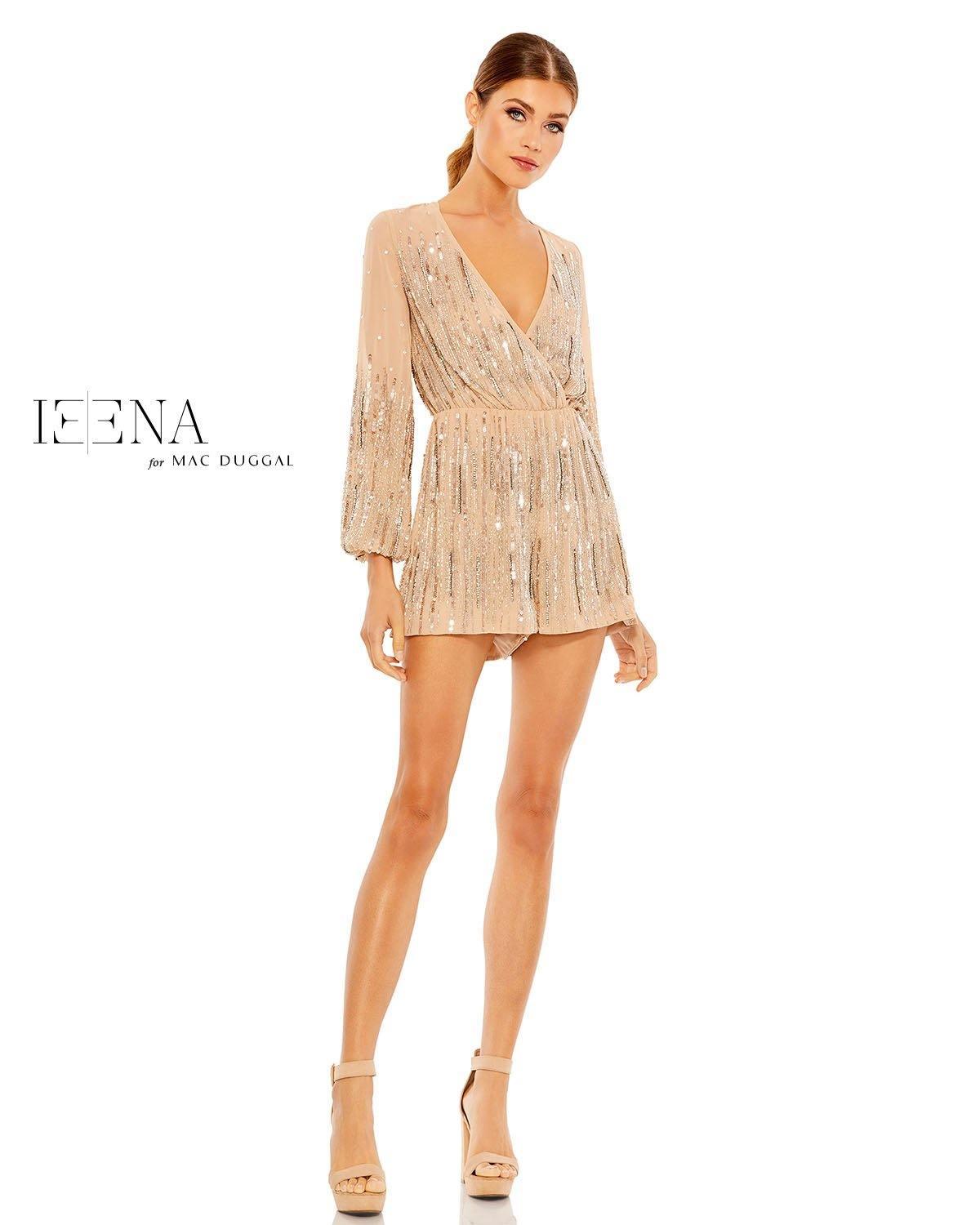 Mac Duggal Long Sleeve Beaded Romper 10563 - The Dress Outlet