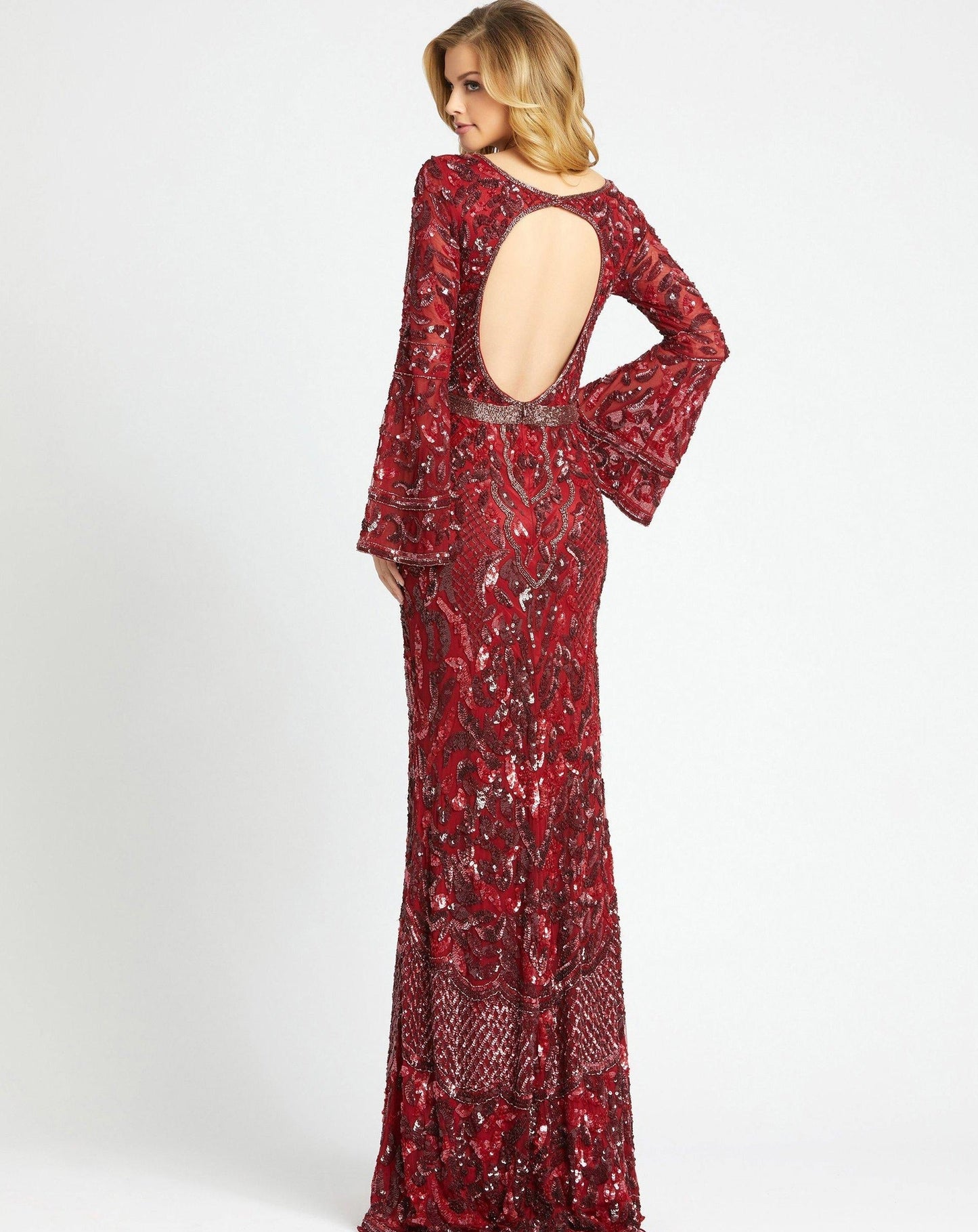 Mac Duggal Long Sleeve Formal Beaded Dress 4576 - The Dress Outlet