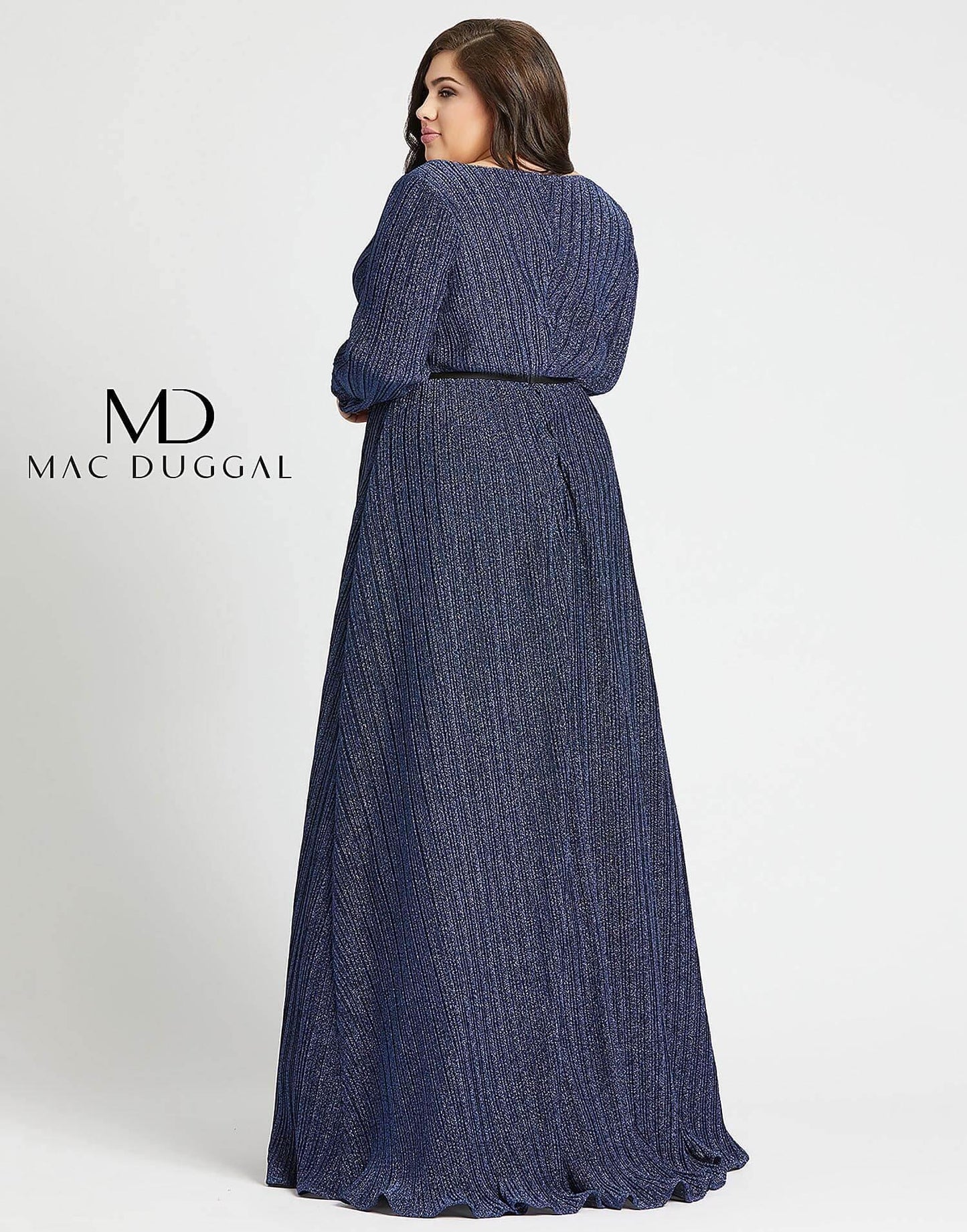 Mac Duggal Long Sleeve Plus Size Prom Dress - The Dress Outlet