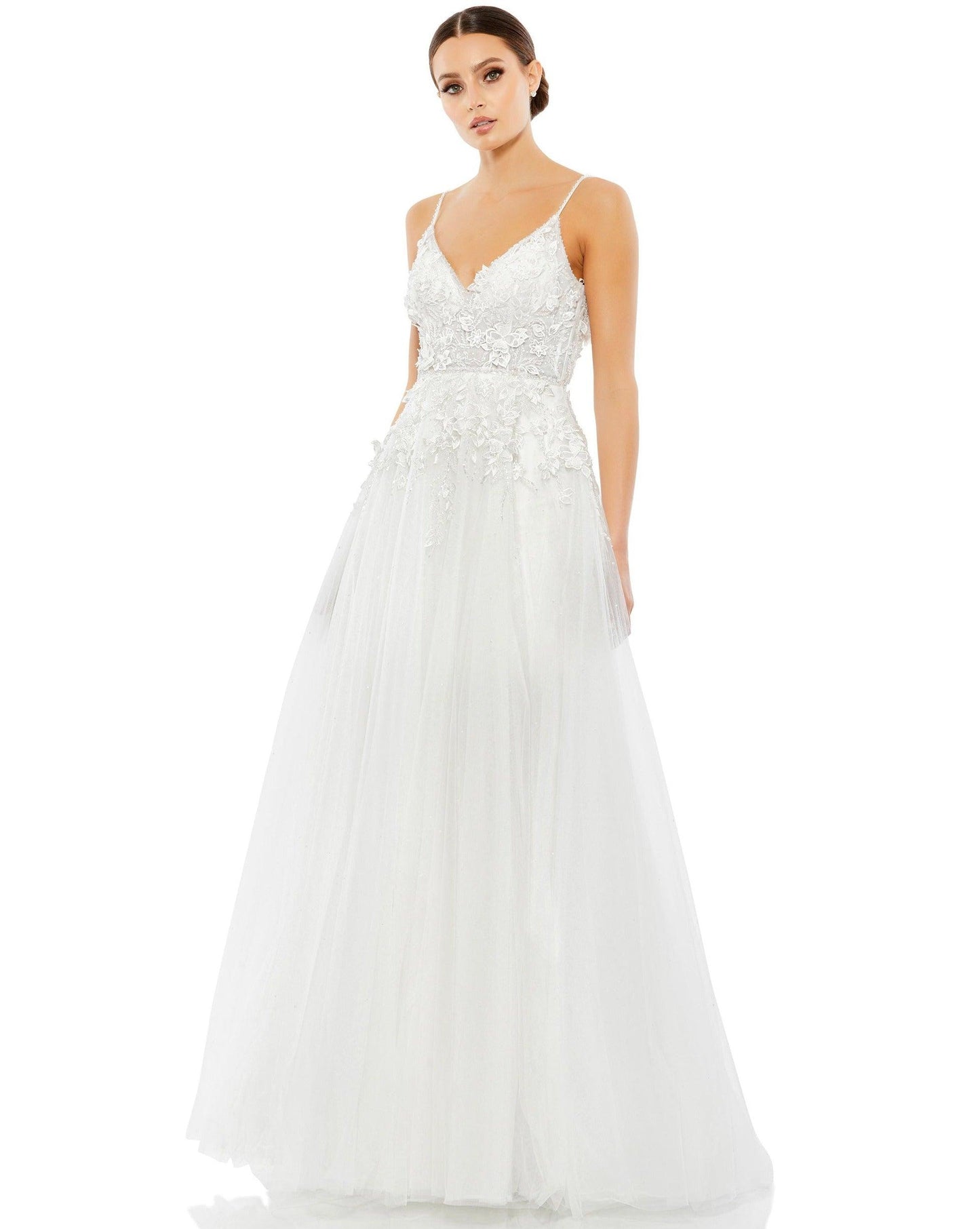 Mac Duggal Long Spaghetti Strap Ball Gown 11228 - The Dress Outlet