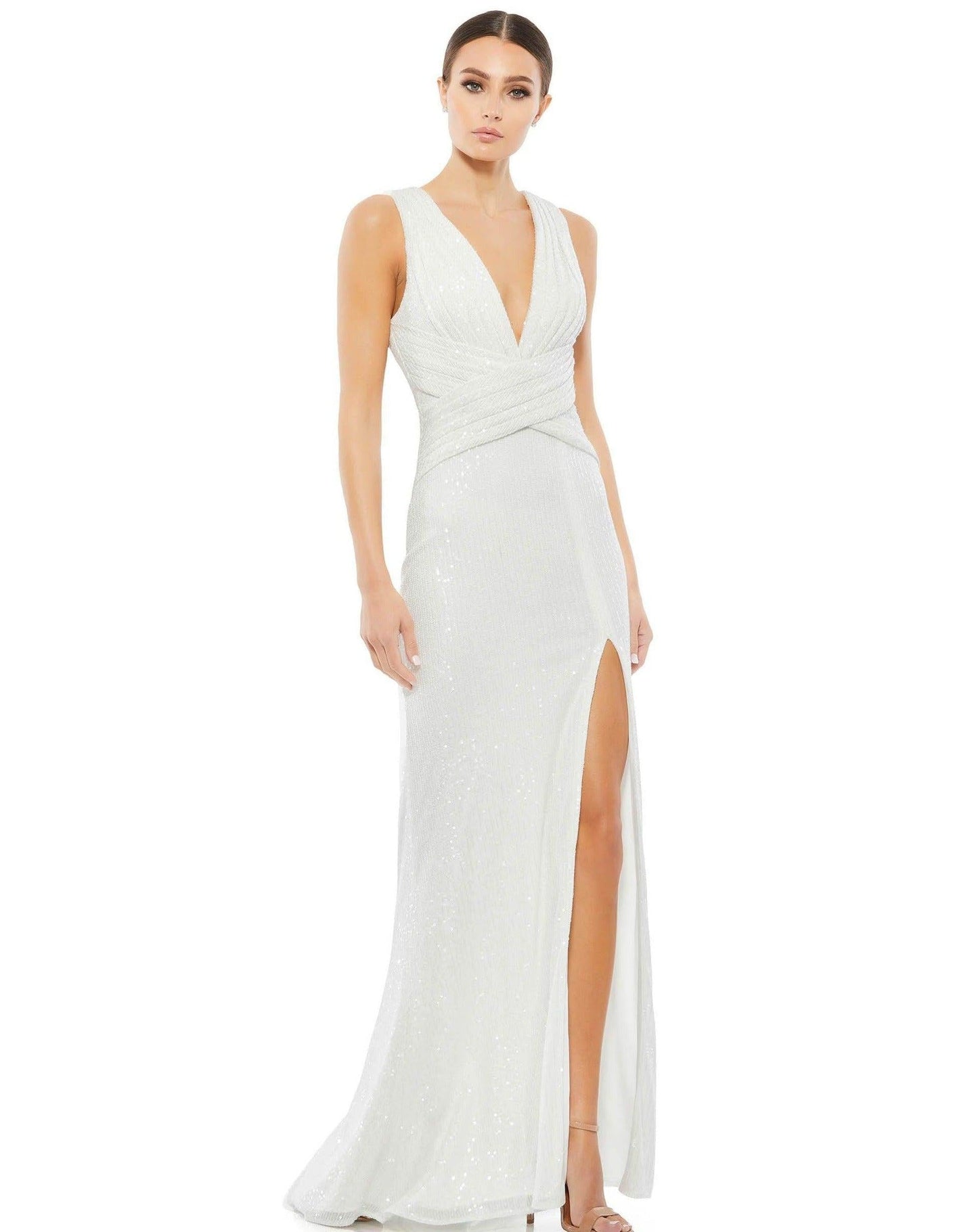 Mac Duggal Prom Long Sleeveless Sequins Gown 26598 - The Dress Outlet